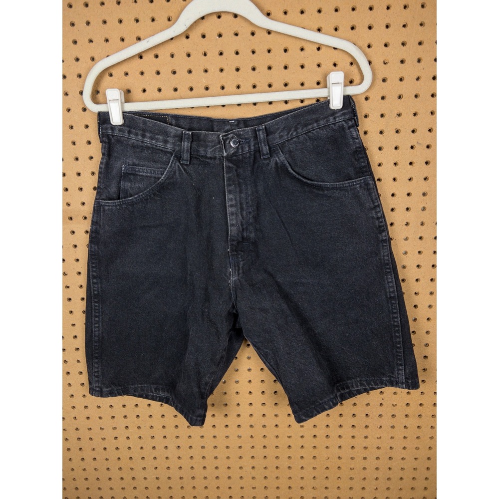 Vintage Wrangler Mens Black Denim Jorts Premium Quality Relaxed Fit Size 33
